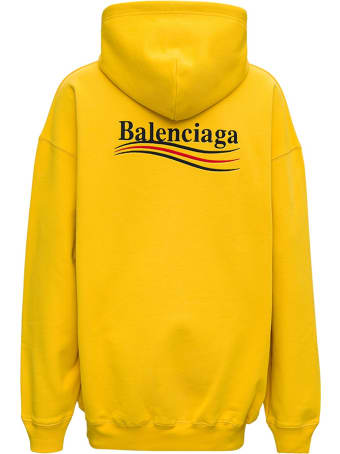 Balenciaga Yellow Cotton Hoodie With Logo