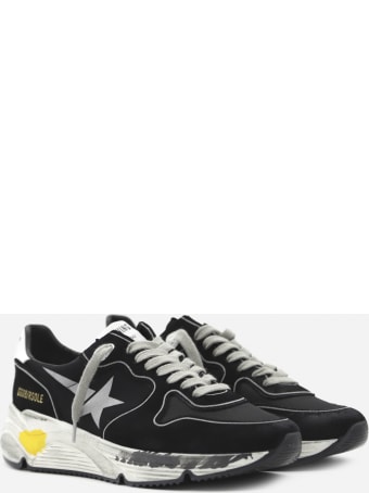 Golden Goose Running Sole Sneakers In Suede And Mesh Inserts