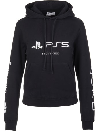 Balenciaga Woman Black Playstation Fitted Hoodie
