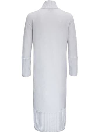 Antonelli Penguin Long White Wool And Silk Dress