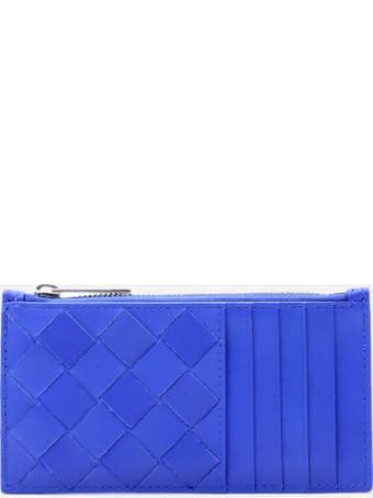 Bottega Veneta Leather Card Holder With Woven Pattern