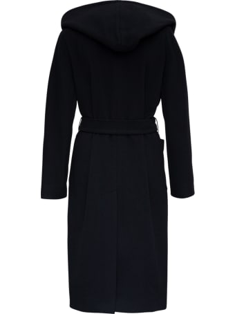 Tagliatore Daisy Black Long Coat In Wool Blend