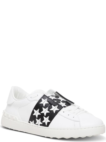 Valentino Garavani Open Leather Sneakers With Star Detail