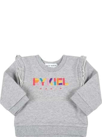 Sonia Rykiel Grey Tracksuit For Girl With Logo