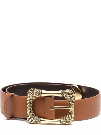 Alberta Ferretti Leather Belt With Gold Colored Buckle