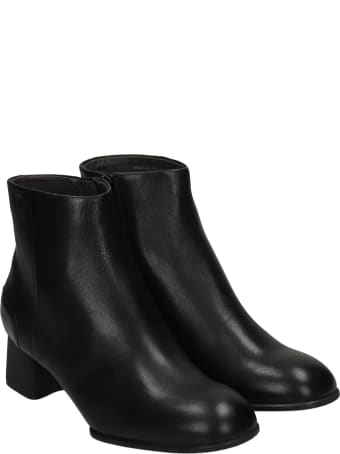 Camper Katie High Heels Ankle Boots In Black Leather