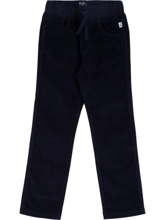 Il Gufo Blue Cotton Pants With Drawstring