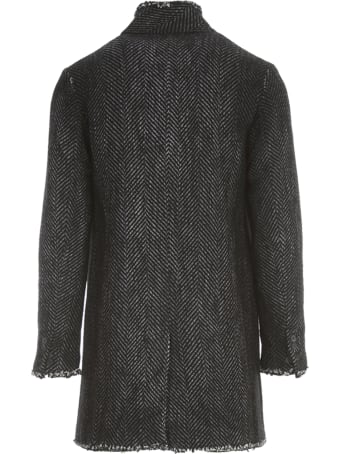 Avant Toi Chevron Rever Coat With Shadows