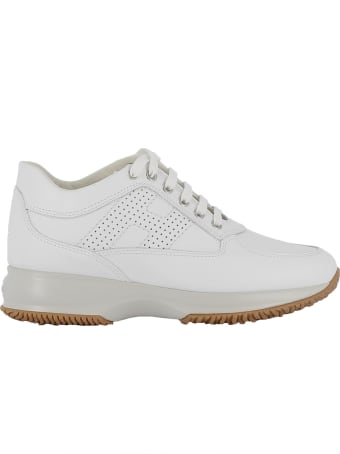 Hogan White Leather Interactive Sneakers