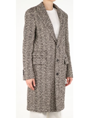 Bottega Veneta Single-breasted Herringbone Coat