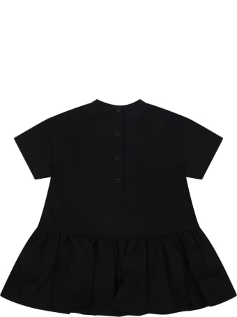 Balmain Black Dress For Babygirl With Logo