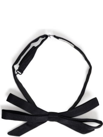 Saint Laurent Black Silk Satin Bow Tie