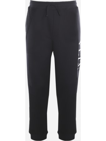 Valentino Cotton Blend Trousers With Vltn Print