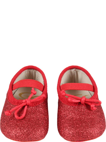 Gallucci Red Ballet Flats For Baby Girl