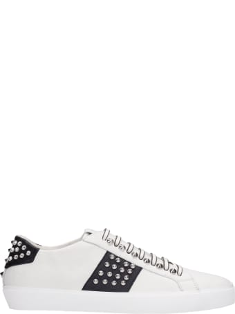 Leather Crown Sneakers In White Leather
