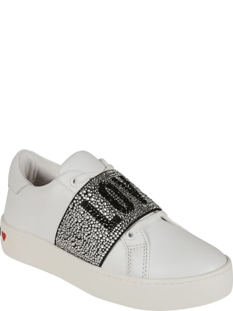 Love Moschino Crystal Embellished Love Sneakers