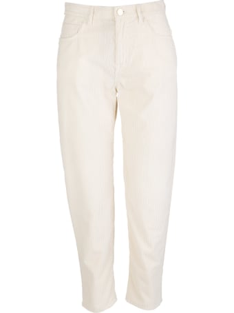 Jacob Cohen Woman White Corduroy Kimmy Jeans