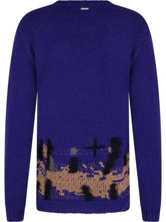 Les Hommes Black Sweater For Boy With Embroideries
