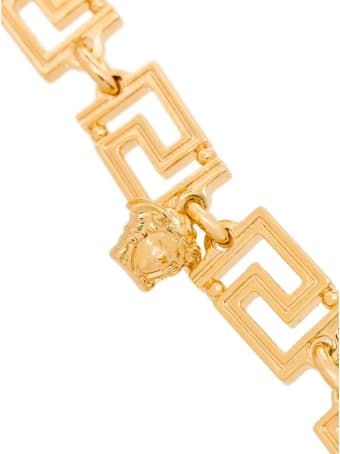 Versace Greca Golden Metal Bracelet With Logo