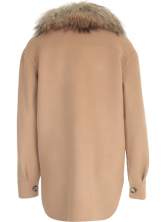 Ava Adore Double Faced Wool Jacket Shirt W/murmasky Collar