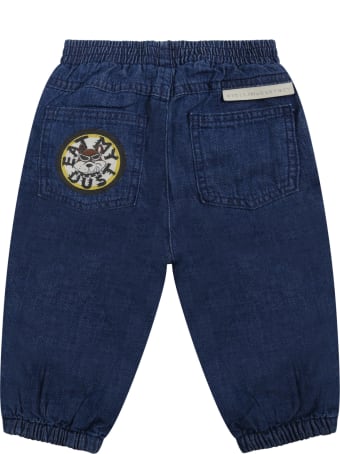 Stella McCartney Kids Blue Jeans For Baby Boy With Dog