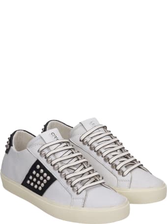 Leather Crown Sneakers In White Leather
