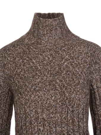 Kiton Woman Brown Melange High Neck Pullover