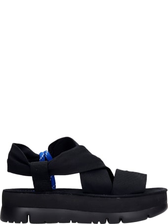Camper Oruga Up Flats In Black Synthetic Fibers