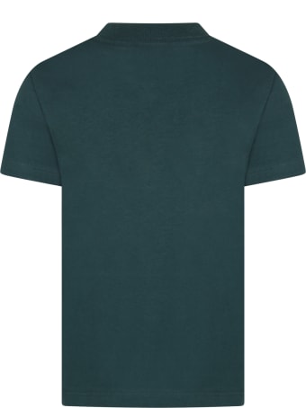 Lanvin Green T-shirt For Kids With Yellow Logo