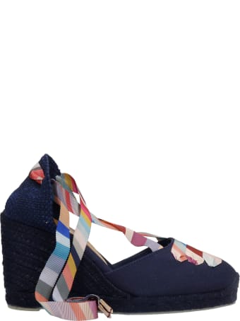 Castañer by Paul Smith Coralia C Ps Wedges In Blue Canvas