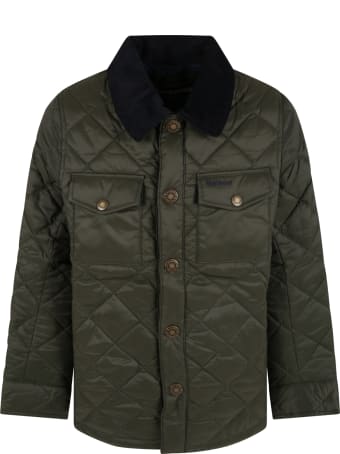 Barbour Green Jacket For Boy With Logo