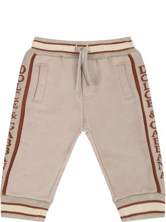 Dolce & Gabbana Beige Sweatpant For Babykids With Fox