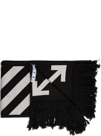 Off-White Cotton Blend Scarf With Arrows Print