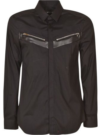 Les Hommes Slim Fit Insert Details Shirt
