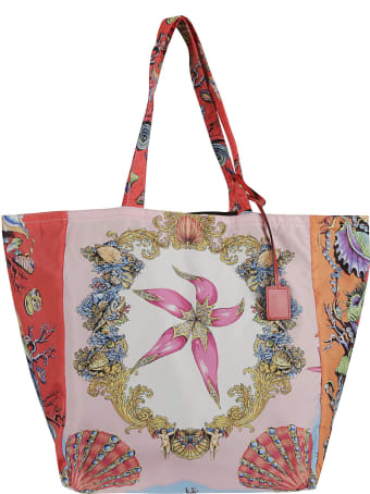 Versace Sea Shell Printed Shopper Bag