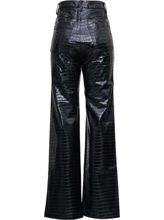 Rotate by Birger Christensen Rotie High Waist Trousers In Black Coated Fabric