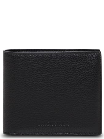 Balenciaga Essential Wallet In Black Hammered Leather