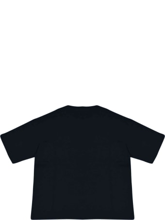 Fendi Dark Blue Teen T-shirt With Logo Trama