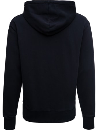 Maison Kitsuné Black Cotton Hoodie With Logo Patch