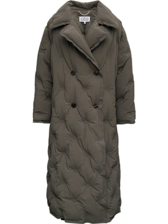 Maison Margiela Green Quilted Long Down Jacket