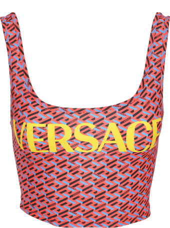 Versace Greca Signature Print Bikini Top