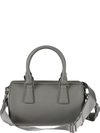 Prada Top Zip Logo Plaque Satchel