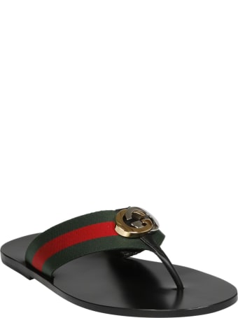 Gucci Gg Web Tape Sandals