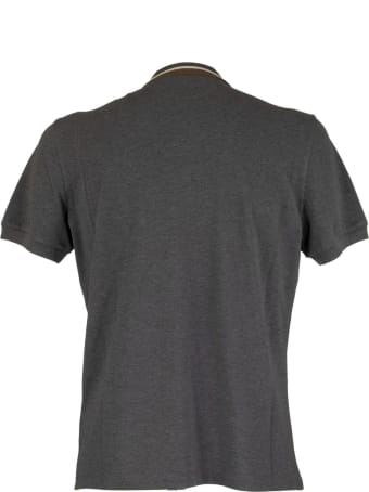 Brunello Cucinelli Cotton Piqué Slim Fit Polo Shirt With Striped Knit Collar