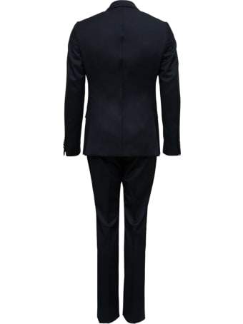 Z Zegna Single Breasted Black Wool Tailored Suit