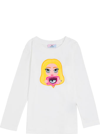 Chiara Ferragni Long-sleeved Cotton T-shirt With Mascot Print