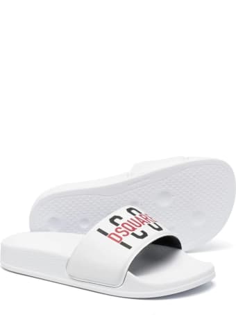 Dsquared2 White D2kids Icon Slides