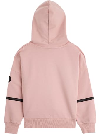 Moncler Pink Cotton Hoodie With Logo