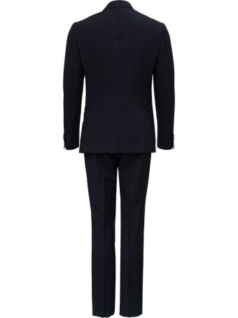 Z Zegna Single Breasted Black Wool Suit
