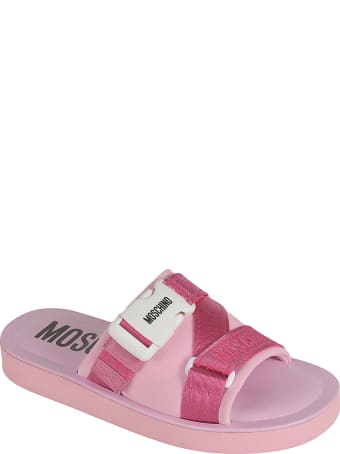 Moschino Strappy Logo Sliders